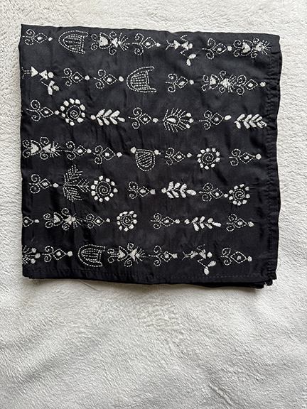 Kantha Hand-Embroidered Silk Scarf - SK_BLK015 – SOLD OUT