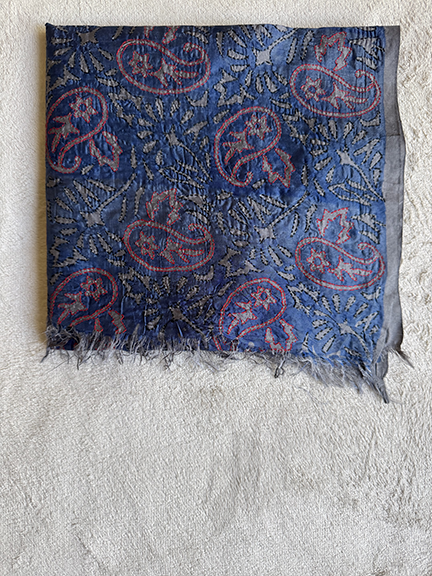 Kantha Hand-Embroidered Silk Scarf - SK_BPBLU017 – SOLD OUT