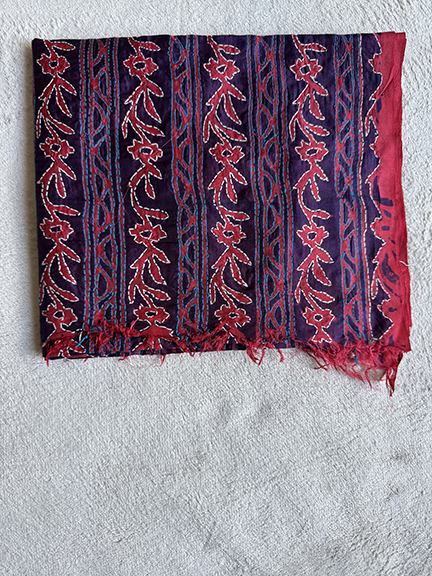 Kantha Hand-Embroidered Silk Scarf - SK_BPRED022