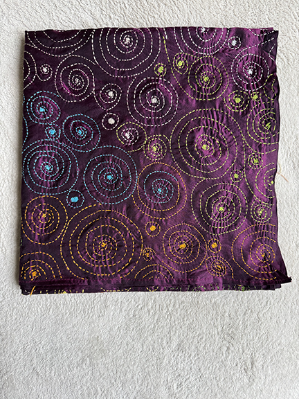 Kantha Hand-Embroidered Silk Scarf - SK_MRN001