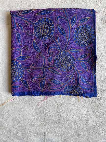 Kantha Hand-Embroidered Silk Scarf - SK_RBLU024 – SOLD OUT