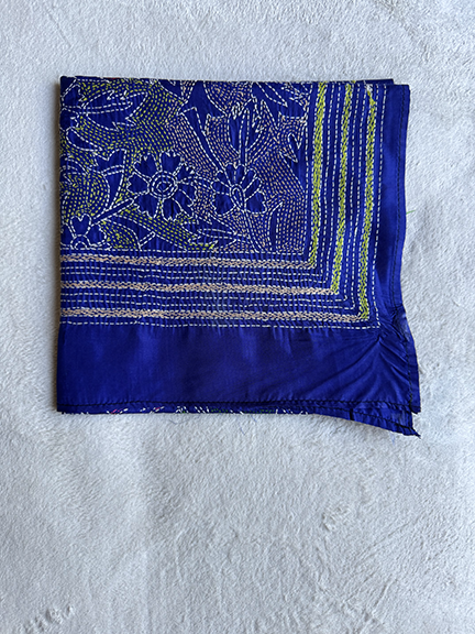 Kantha Hand-Embroidered Silk Scarf - sk_bog052