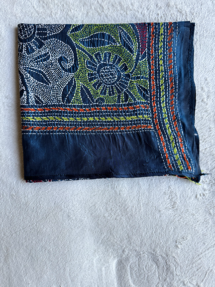 Kantha Hand-Embroidered Silk Scarf - sk_twog050 – SOLD OUT